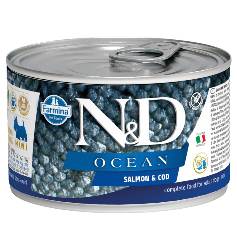 N&D Mini Ocean Somon Balıklı Köpek Konservesi 140 GR
